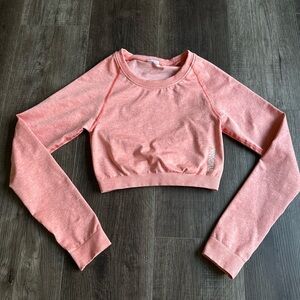 Gymshark Cropped Seamless Long Sleeve Top - Coral Pink